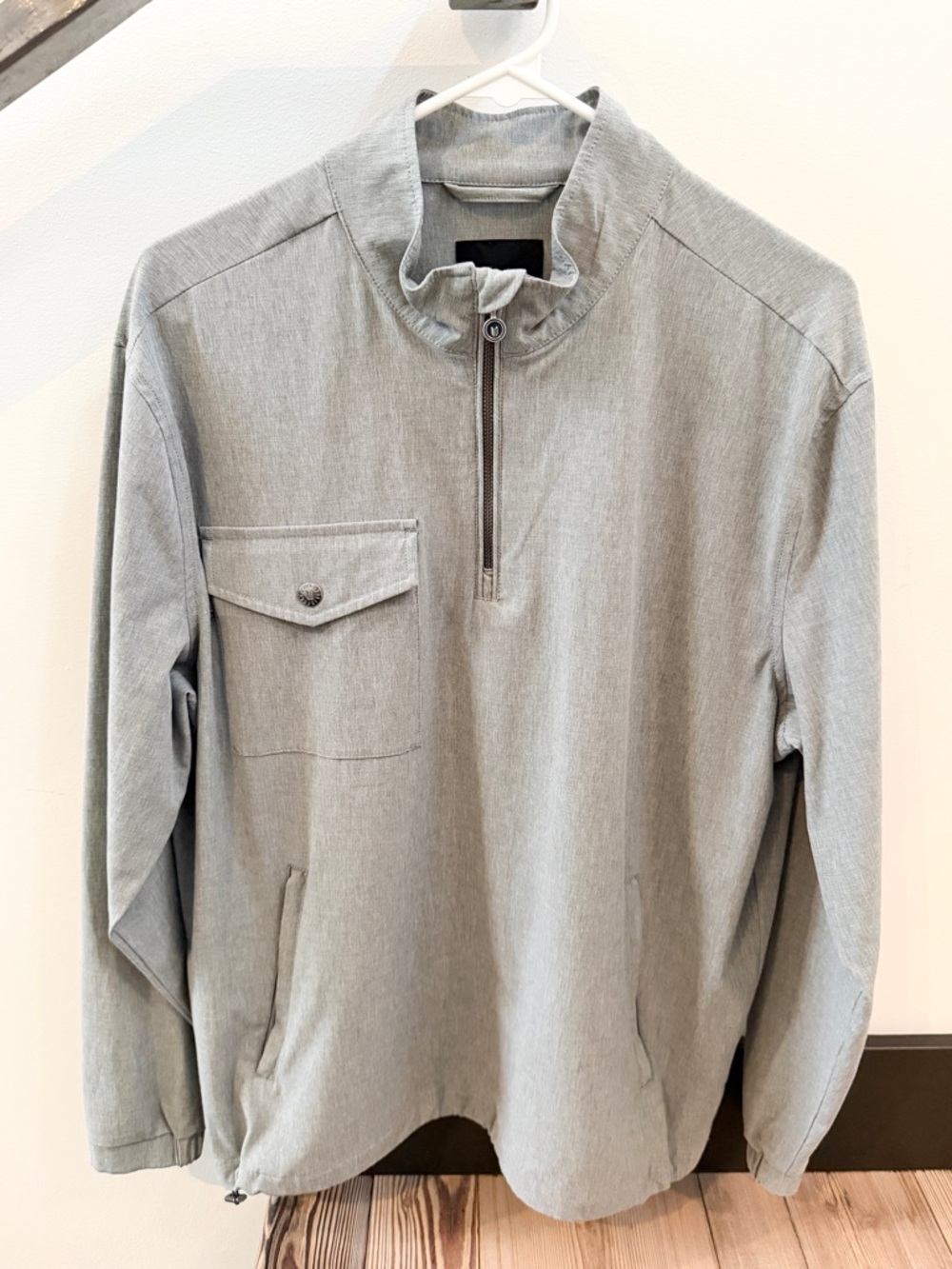 Linksoul 1/2 Zip Pullover Windbreaker in Light Grey Size Small Golf Jacket NWOT